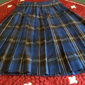 Vintage St. Michael Blue Plaid kilt Skirt